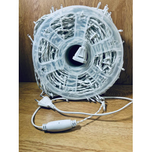 Світлодіодна гірлянда нитка 50 м, 500 LED, 220V, 1 режим, IP65, білий каучуковий провід, колір свічення білий. Photo 3